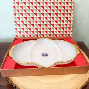 Vintage New Old Stock Anchor Hocking Milk White Dish in Original Box